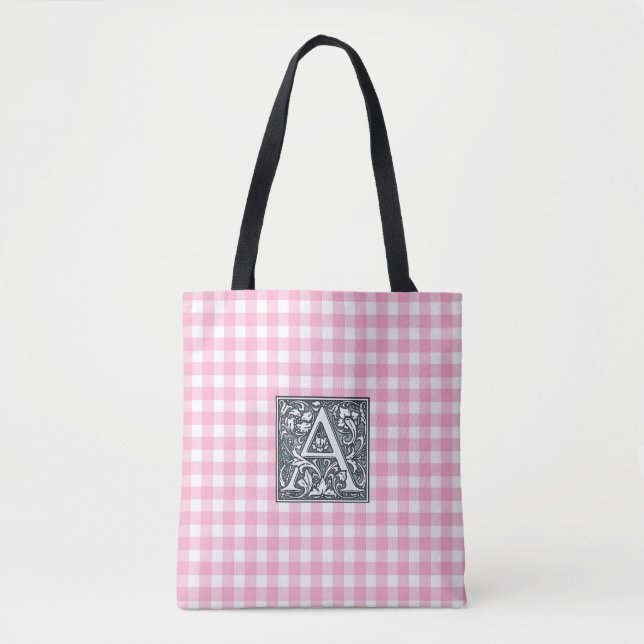 Tote Bag en vichy rose - (Devant)