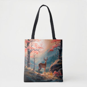 Tote Bag Enchanter la conception de la forêt de cerfs d'aut