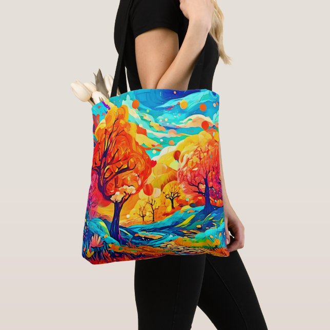 Tote Bag Enchanter Le Chemin Lune Automne (De près)