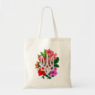 Tote Bag Encore botanique et trident ukrainien tryzub