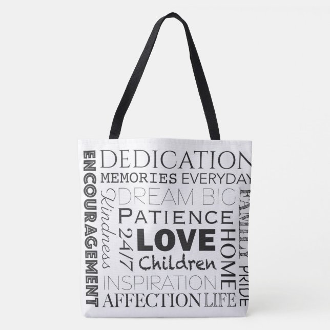 Tote Bag Encourager le collage de mots (Devant)