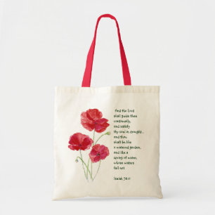 Tote Bag Encourager l'écriture Isaiah Poppy Garden Flower