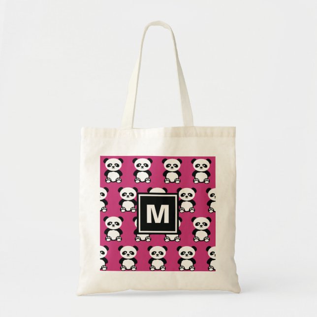 Tote Bag Enfant animal de rose de Kawaii d'ours panda (Devant)