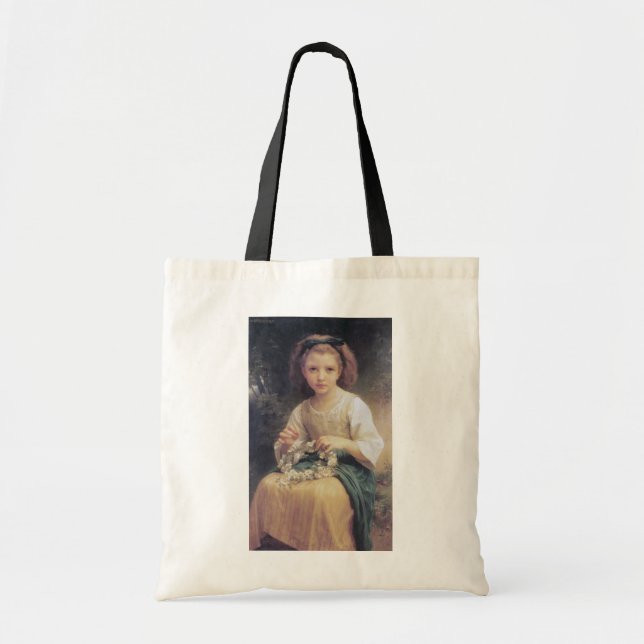 Tote Bag Enfant Braiing a Crown, Bouguereau (Devant)