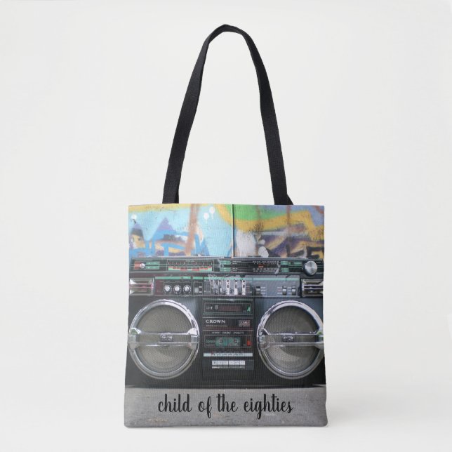 Tote Bag Enfant de la boom box des années 80 (Devant)