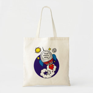 Tote Bag enfant de l'espace de fusée - ajoutez votre propre