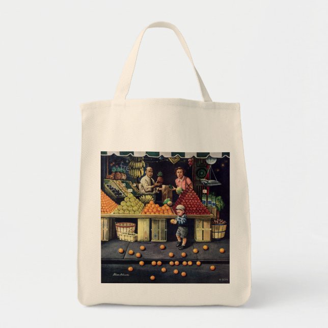 Tote Bag Enfant en bas âge et oranges (Devant)