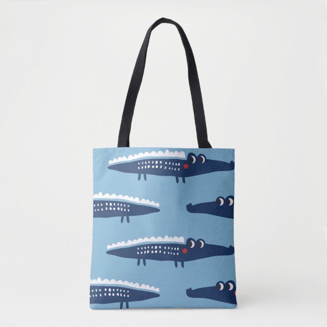 Tote Bag Enfants Crocodile Motif : Jeu d'été. (Devant)