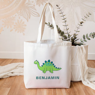 Tote Bag Enfants Dinosaure Vert Mignon