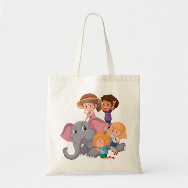 Tote Bag enfants et animaux (Devant)