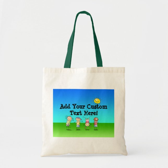 Tote Bag Enfants jouant dehors un jour ensoleillé (Devant)