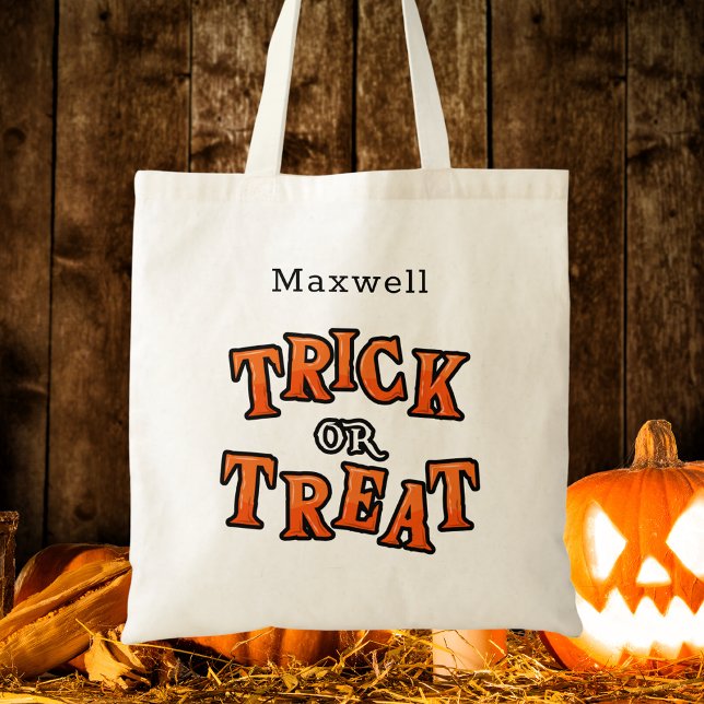 Tote Bag Enfants modernes Happy Halloween Trick ou Treat Ca (Créateur téléchargé)