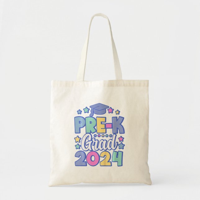 Tote Bag Enfants pré-K Grad 2024 Graduation préscolaire (Devant)