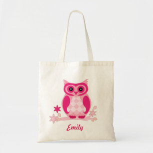 Tote Bag Enfants roses personnalisés de hibou