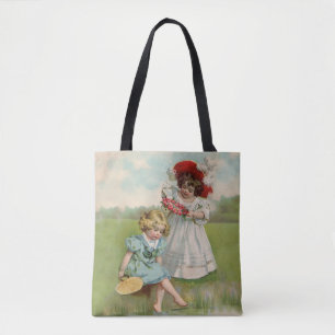 Tote Bag Enfants victoriens Été vintage Filles Jardin