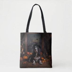 Tote Bag English Cocker Spaniel Citrouilles Halloween Épouv