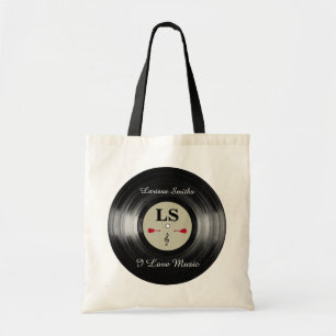 Tote Bag Enregistrement vinyle cool et personnalisé