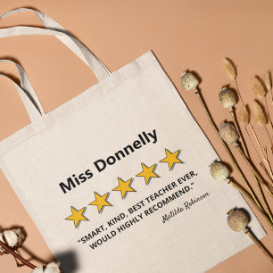 Tote Bag Enseignant 5 étoiles   Cadeau enseignant de l'écol