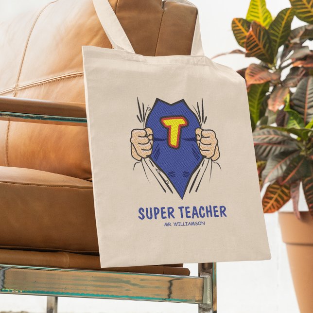 Tote Bag Enseignant cool Superhero (Créateur téléchargé)