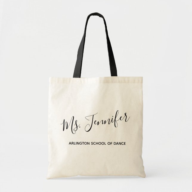 Tote Bag Enseignant de danse scénarisé personnalisé (Devant)