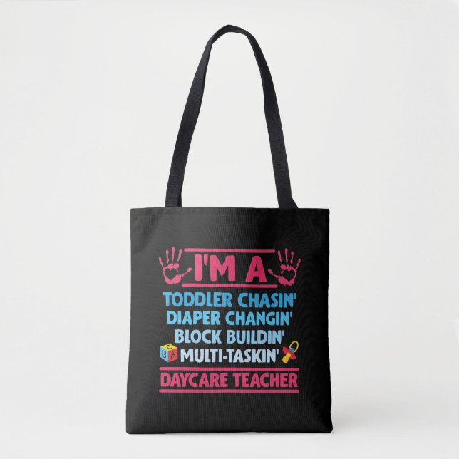 Tote Bag Enseignant en garderie, couche d'enfant, éducateur (Devant)