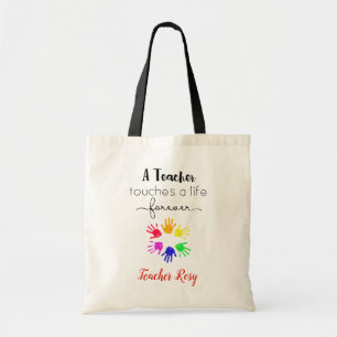 Tote Bag Enseignant personnalisé (Touche une vie pour touj