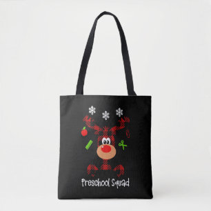 Tote Bag Enseignant préscolaire Cutest Reindeer SquNoël