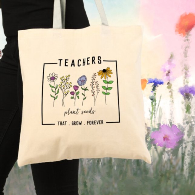 Tote Bag Enseignants Plantes semences qui grandissent pour  (Créateur téléchargé)