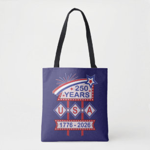 Tote Bag Enseigne de marquise rétro USA 250e anniversaire 1
