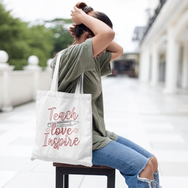 Tote Bag Enseigner l'amour Inspirer l'appréciation de l'ens (Créateur téléchargé)