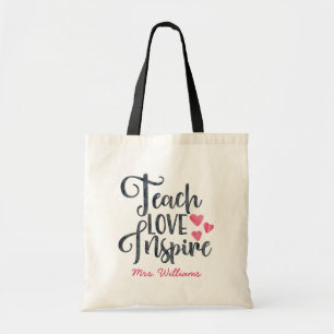 Tote Bag Enseigner l'amour Inspirer un enseignant personnal