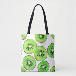 Tote Bag Ensemble d'aquarelle aux fruits Kiwi verts