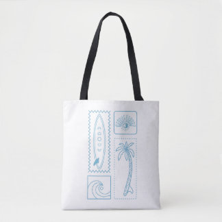 Tote Bag Ensemble d'icônes de surf minimalistes – Plage, Pa