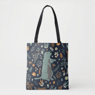 Tote Bag Ensemble naturel vintage : Marmot Floral