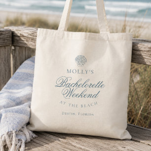 Tote Bag Enterrement de vie de jeune fille Coquillage Bleu