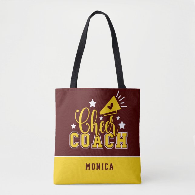 Tote Bag Entraîneur de fromages mignons Maroon et Jaune per (Devant)