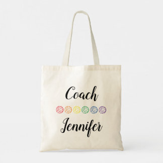 Tote Bag Entraîneur personnalisé Rainbow Volleyball