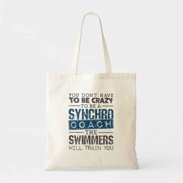 Tote Bag Entraîneur synchro de natation synchronisé fou (Devant)