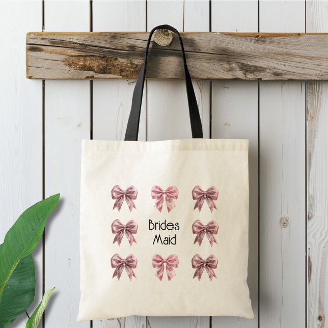 Tote Bag Entreprise de mariage Coquette Rose Bow (Créateur téléchargé)