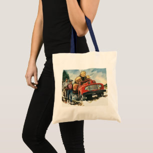 Tote Bag Entreprise vintage, Camion d'exploitation forestiè