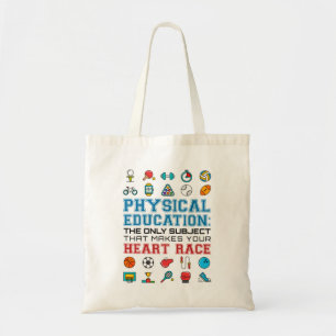 Tote Bag EP Teacher Phys Ed Gym Coach Race cardiaque