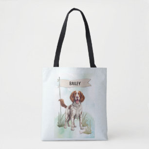 Tote Bag Épagneul Springer Gallois Aquarelle Chien Personna