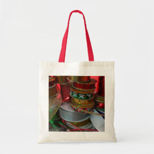 Tote Bag Épaves de Noël Ruban Holiday Rouge et or