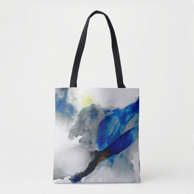 Tote Bag Ephéméral - Bleu et gris (Devant)