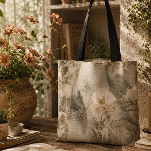 Tote Bag Éphémère botanique romantique - Art du jardin flor