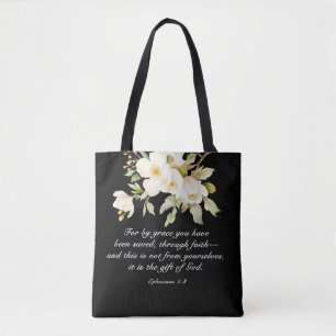 Tote Bag Éphésiens 2:8 Par grâce vous avez sauvé la Bible