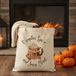 Tote Bag Épice citrouille et Jésus Christ Christian Automne