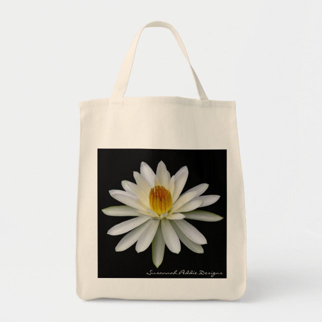 Tote Bag Épicerie blanche Fourre-tout de nénuphar (Devant)
