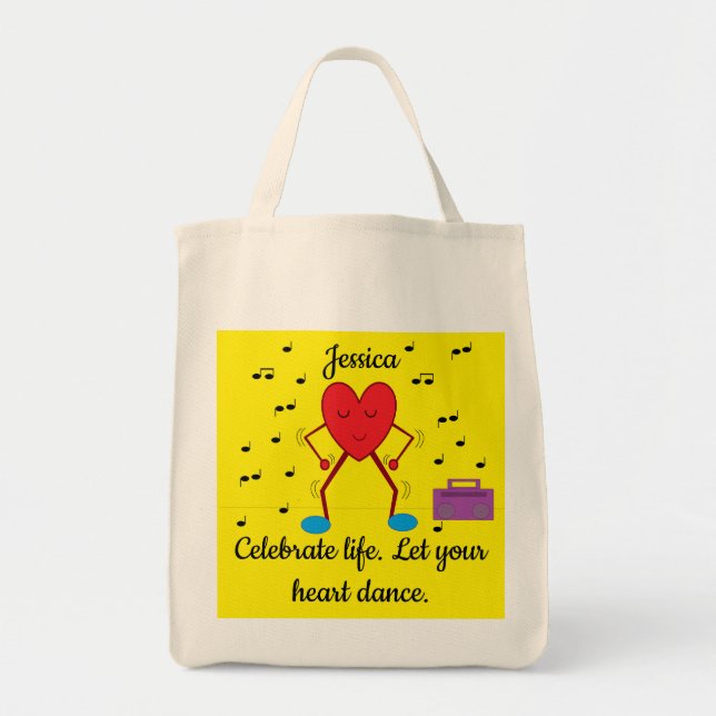 Tote Bag Épicerie du cœur dansant (Devant)