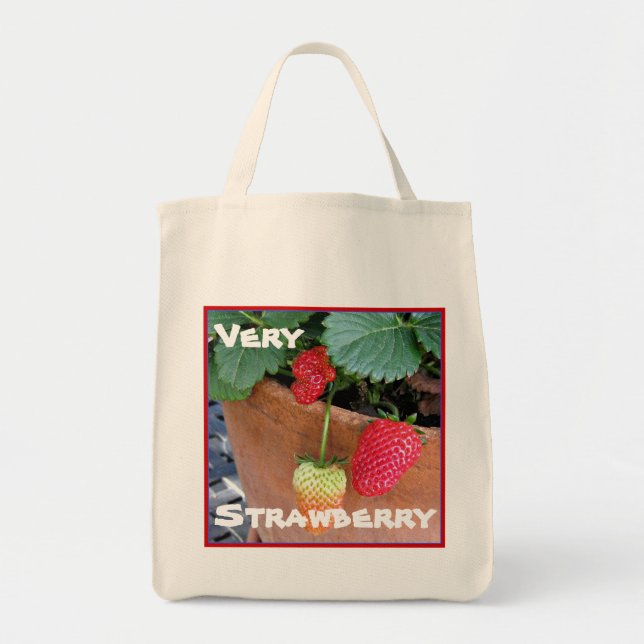 Tote Bag Épicerie en toile de fraises Jumbo Fourre-tout (Devant)